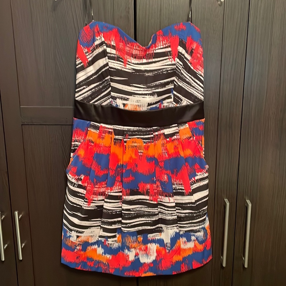 Colorful Strapless Dress